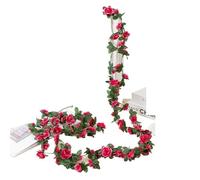 SFQEVHRZ Vigne Artificielle, Guirlande de Fleurs artificielles 250 cm, Roses, for décoration Murale, Mariage, Maison, intérieur ou extérieur(Rose Red)