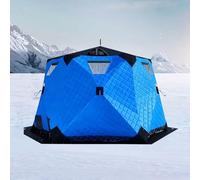 SFSLBFB Abri de p¨ºche sur Glace Portable, Tente Pliante isol¨¦e et Coupe-Vent avec Sortie de po¨ºle et Sac de Transport pour 6 ¨¤ 10 Adultes, ancrages ¨¤ Glace Inclus.