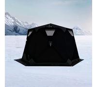 SFSLBFB Abri de p¨ºche sur Glace Portable, Tente Pliante isol¨¦e et Coupe-Vent avec Sortie de po¨ºle et Sac de Transport pour 6 ¨¤ 10 Adultes, ancrages ¨¤ Glace Inclus.