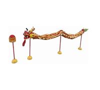 SFSLBFB Ensemble de danse du dragon en soie de 5 m de long pour la danse du dragon en extérieur, spectacle de tête de danse du lion pour Halloween, danse du lion réaliste (pourrie)