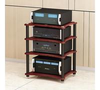 SFSLBFB Étagère de Jeu en Noyer sur Pied, Support Audio et multimédia pour Home cinéma, Montage Facile, Design Compact, idéal pour Les salles de Jeux et d'enregistrement (60 x 48 x 85 cm)