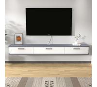 SFSLBFB Meuble TV Suspendu avec Rangement, Console multimédia Murale, étagère réglable, Meuble TV Blanc Moderne pour Salon, élégant Meuble TV Suspendu pour Chambre et pièces à Vivre