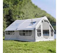 SFSLBFB Tente de Camping Gonflable, Toile Imperm¨¦Able Facile ¨¤ Monter avec Sortie de po¨ºle, Portes et Fen¨ºtres en Filet pour Un Glamping Familial 4 Saisons