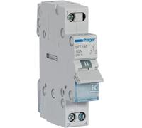 Hager Inverseur modulaire 1 pôle SFT140 – 40 A, point commun amont I-0-II