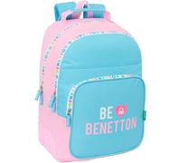 Sfta Benetton Unique - Sac À Dos Scolaire Pour Enfants, Idéal Pour Enfants De Différents Âges, Confortable Et Polyvalent, Qualité Et Résistance, 32 X 15 X 42 Cm, Bleu Turquoise/Rose Clair, M,