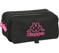 Sfta Kappa Trousse Triple Big, Étui Pour Enfants, Idéal Pour Les Enfants De 5 À 14 Ans, Confortable Et Polyvalent, Qualité Et Résistance, 21,5 X 8 X 10 Cm, Noir, Noir, Estándar, Décontracté