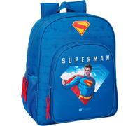 Sfta Superman - Sac À Dos Scolaire Pour Enfant, Adaptable Au Chariot, Idéal Pour Les Enfants D'âge Scolaire, Confortable Et Polyvalent, Qualité Et Résistance, 32 X 12 X 38 Cm, Bleu, M, Décontracté