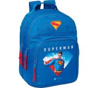 Sfta Superman - Sac À Dos Scolaire Pour Enfants, Idéal Pour Enfants De Différents Âges, Confortable Et Polyvalent, Qualité Et Résistance, 32 X 15 X 42 Cm, Bleu, M, Décontracté