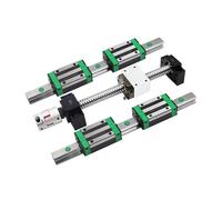 SFU1610 ball screw set L1100mm +linear rails 2pcs HGR20 square guide+4pcs HGH20CA /HGW20CC carriages blocks for cnc Machine ICXLPMC(SFU1204 HGH15CA,300mm)