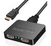 Sfunpu Répartiteur HDMI 1 entrée 2 Sorties, répartiteur HDMI 1 x 2 pour MacBook, répartiteur HDMI 4K 3D 1080p 1 vers 2 pour Deux moniteurs, PS3/4Roku Lecteur Blu-Ray 4K H