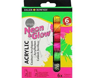 SG Education DR 126500306 simplement Acrylique Neon et de peinture brillent dans le noir, le volume de 12 ml (lot de 6)