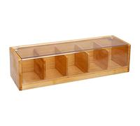 FIVE Simply Smart - Boîte à Thé 5 Compartiments Bambou 36cm Naturel Beige G