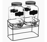 JJA Double distributeur de boissons 145864 – 2x4 L avec base – Transparent