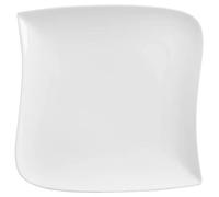 SG Secret de Gourmet - Lot de 6 assiettes carrees vague blanc
