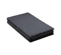 Secret de Gourmet - Lot de 6 Assiettes Plates "Ardoise II" 30cm Gris