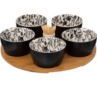 Sg secret de gourmet - Set apéritif "white floral" 7 pièces en céramique