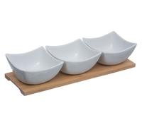 Sg secret de gourmet - Set de 4 pièces en porcelaine et bambou