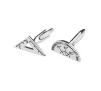 SG Store 1 paire Boutons de Manchette Rapporteur Triangle Maths Rapporteur Règle Partie Boutons de Manchette Merci Cadeau Architecte Cadeau Maths Cadeaux Nouveauté Design, Argent