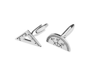 SG Store 1 paire Boutons de Manchette Rapporteur Triangle Maths Rapporteur Règle Partie Boutons de Manchette Merci Cadeau Architecte Cadeau Maths Cadeaux Nouveauté Design, Argent