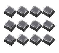 SG Store 12PCS Capuchons de Touches Double Couche en Plastique Profil Personnalisé 18 X 18 Mm avec Capuchon de Protection Transparent (Noir)