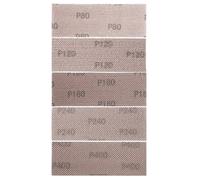 SG Store 25 Pcs Feuilles Abrasives en Maille 70x198mm Tampons Ponçage Crochet Et Boucle Carbure de Silicium Grain 80 120 180 240 400 pour Ponceuse Orbitale Ponçage à La Main Polissage