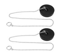 SG Store 2Pcs Bouchons Vidange de Baignoire en Caoutchouc de 45 Mm Bouchon d'égout de 45 Mm Bouchon d'évier avec Chaîne de 40 Cm de Longueur Convient pour Baignoire Lavabo Cuisine évier de Douche