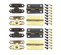 SG Store 36pcs Mini Charnières à Moraillon en Bronze Antique avec Vis Mini Armoire Loquet Moraillons Accessoires Décoratifs pour Boîte à Bijoux Boîte-cadeau Maison de Poupée