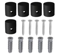 SG Store 5pcs Support de Câble Décentralisateur de Plafond Supports de Plafond pour Lampes Câble Textile DIY avec 5pcs Vis et 5pcs Chevilles, Noir