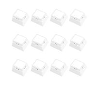 SG Store Lot de 12 capuchons de touches double couche en plastique à monter soi-même, 18 x 18 mm, compatibles avec les commutateurs Cherry MX avec capuchon transparent (blanc)