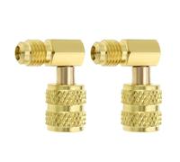 SG Store Lot de 2 adaptateurs coudés à 90 degrés R410A pour réparation de climatiseur 5/16 SAE femelle vers 1/4 SAE mâle en laiton avec tête mobile pour réfrigération