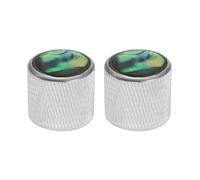 SG Store Lot de 2 boutons de guitare en forme de dôme en ormeau pour Tele Telecaster ou basse 19,7 x 20 x 6 mm, chromé