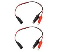 SG Store Lot de 2 câbles de connexion de batterie 5,5 x 2,1 mm femelle vers double pince crocodile pour bandes lumineuses LED éclairage d'appareil photo 30 cm