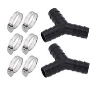 SG Store Lot de 2 connecteurs en Y pour tuyau de vidange de 16 mm avec collier de serrage empilable pour machine à laver 20 x 20 mm Noir