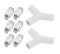 SG Store Lot de 2 connecteurs en Y pour tuyau de vidange de 16 mm avec collier de serrage empilable pour machine à laver - 20 x 20 mm - Gris