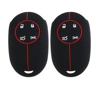 SG Store Lot de 2 étuis pour e Voiture à 4 Boutons Protection pour e Voiture Compatible avec Fiat 500E étui pour e Voiture Flexible en Silicone à 4 Boutons Noir Et Rouge