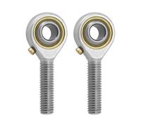 SG Store Lot de 2 roulements sphériques M8 x 1,25 - Joint de rosace POS8 - Connecteur fileté mâle à droite - Roulement de joint auto-lubrifié avec écrous à blocage