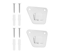 SG Store Lot de 2 supports triangulaires muraux en acier laminé à froid, argenté avec finition blanche, adaptés pour ventilateurs et hottes, vis de fixation et tuyaux d'extension inclus