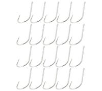 SG Store Lot de 20 petits hameçons sans ardillon avec ligne de 45 cm, 0,82 x 1,71 cm, convient pour la pêche à l'herbe, à la carpe, taille du crochet #4