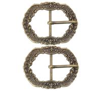 SG Store Lot de 2pcs Boucles de Ceinture à Motifs Vintage en Métal Motif Irrégulier Boucle Décorative pour Vêtements Bretelles Ceintures 30x58mm (Bronze)