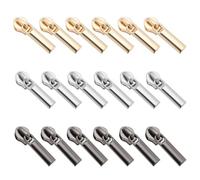 SG Store Lot de 30 tirettes de fermeture éclair en nylon pour vêtements, sacs, portefeuilles et valises, projets de couture, pistolet, noir/argent/doré, Multicolore, 3#