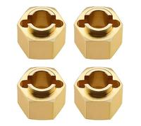 SG Store Lot de 4 adaptateurs d'extension de moyeu Hexagonal en Laiton de 5 mm Compatible avec 1/18 TRX4M RC Crawler Car Upgrades Pièces Accessoires de Rechange