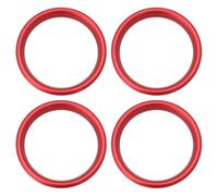 SG Store Lot de 4 anneaux décoratifs rouges pour sortie d'air de voiture compatibles avec Audi A3 S3 2013-2020 Q2 2017 + anneau en alliage d'aluminium Diamètre extérieur 63,2 mm Diamètre intérieur