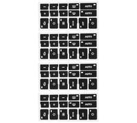 SG Store Lot de 4 autocollants de réparation de bouton AC compatibles avec Audi A4 B6 B7 2000-2004 Noir avec symboles blancs