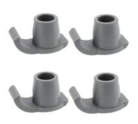 SG Store Lot de 4 patins de déambulation pour skis avec viroles d'identification de 25 mm - Tapis en caoutchouc gris compatibles avec les cannes Walkers Assist Mobility Aid