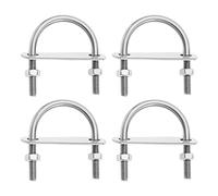 SG Store Lot de 4pcs Boulons en U Ronds M8 en Acier Inoxydable 304 Largeur de Rainure 26mm avec Écrous et Plaques Arrière pour Fixation de Pièces de Verrouillage Rondes ou Rectangulaires