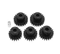 SG Store Lot de 5 Pignons Mod 1 M1 en Acier Trempé avec Alésage de 5 Mm Engrenage de Moteur 18T 19T 20T 21T 22T avec Coupleur d'arbre de 5 Mm à 3,175 Mm pour Moteur sans Balais de Voiture Rc