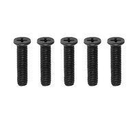 SG Store Lot de 5 vis d'adaptateur de tige de mandrin de perceuse M5 x 25 mm en acier au carbone - Filetage à gauche pour perceuse UNF - Noir