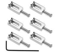 SG Store Lot de 6 sillets de chevalet trémolo à balancement unique 10,5 mm compatibles avec guitare électrique Fender Stratocaster Strat Telecaster Argenté