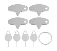 SG Store Lot de 8 clés de sonnette compatibles avec Blink - Compatible avec broche à tête plate Eufy et broche à tête pointue avec porte-clés - Outil de retrait de sonnette de porte - Argent