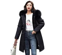 SG-TECH Manteau Femme Col Fourrure à Capuche Hiver Pour Veste Coton